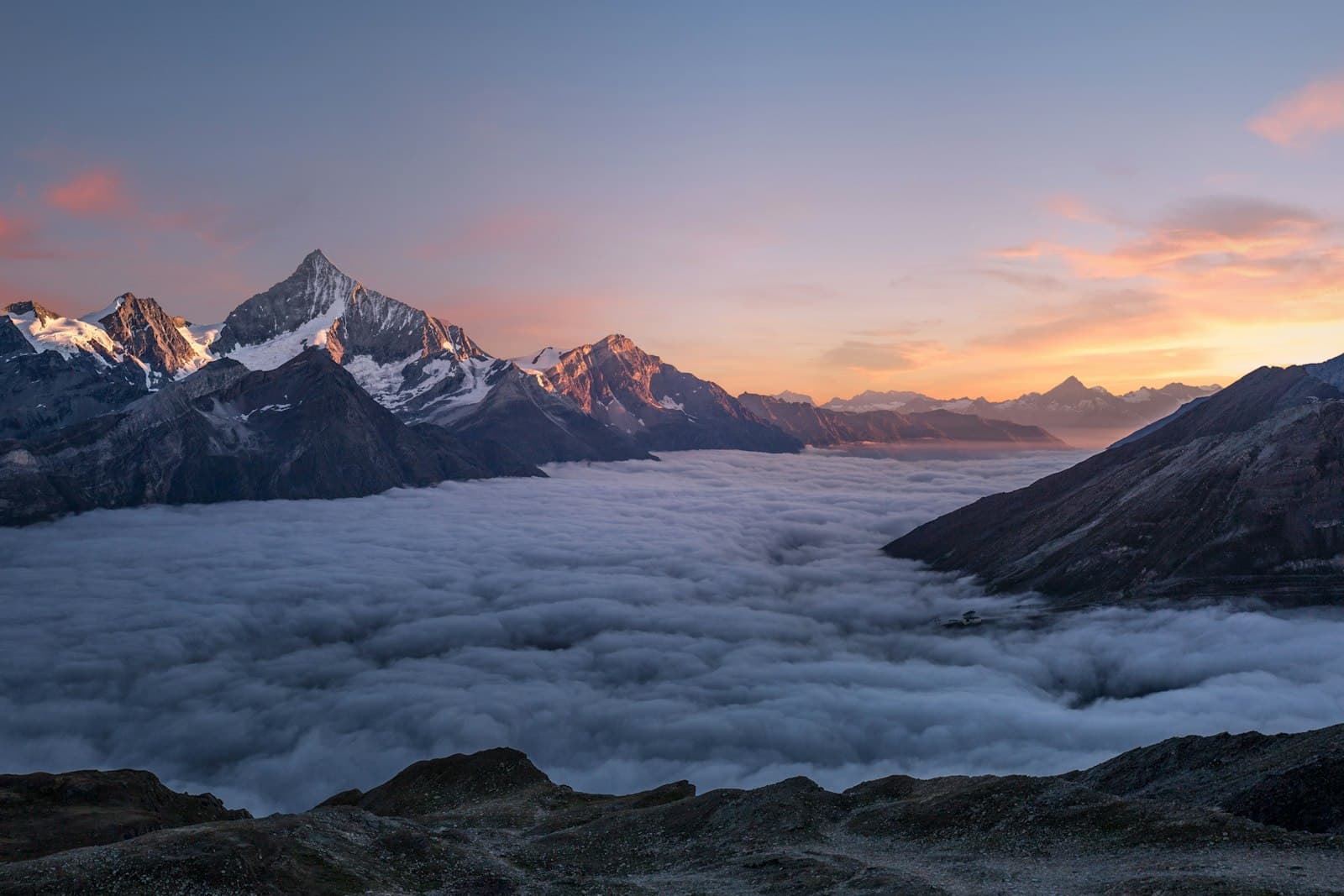 Mountain landscape viewed through a camera